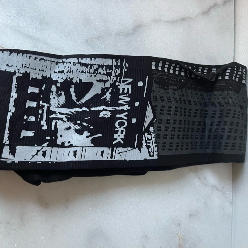 New York print Women's black white Tight l/xl..